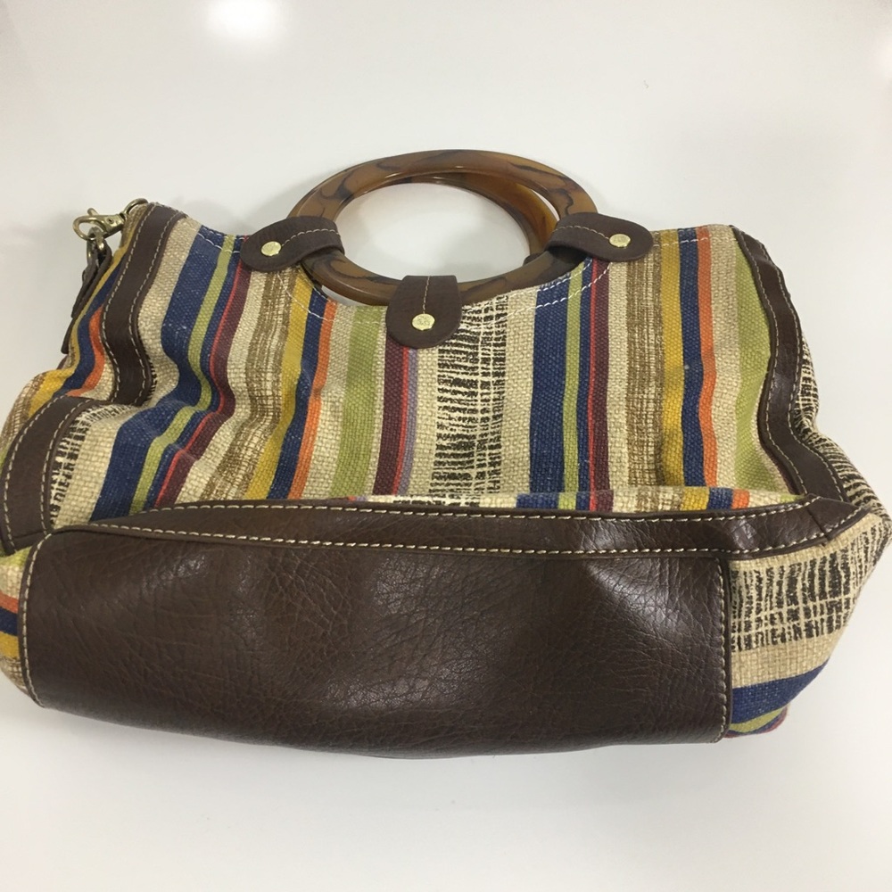 RELIC Vintage Style Wooden Handle Handbag Purse - Picture 3 of 5